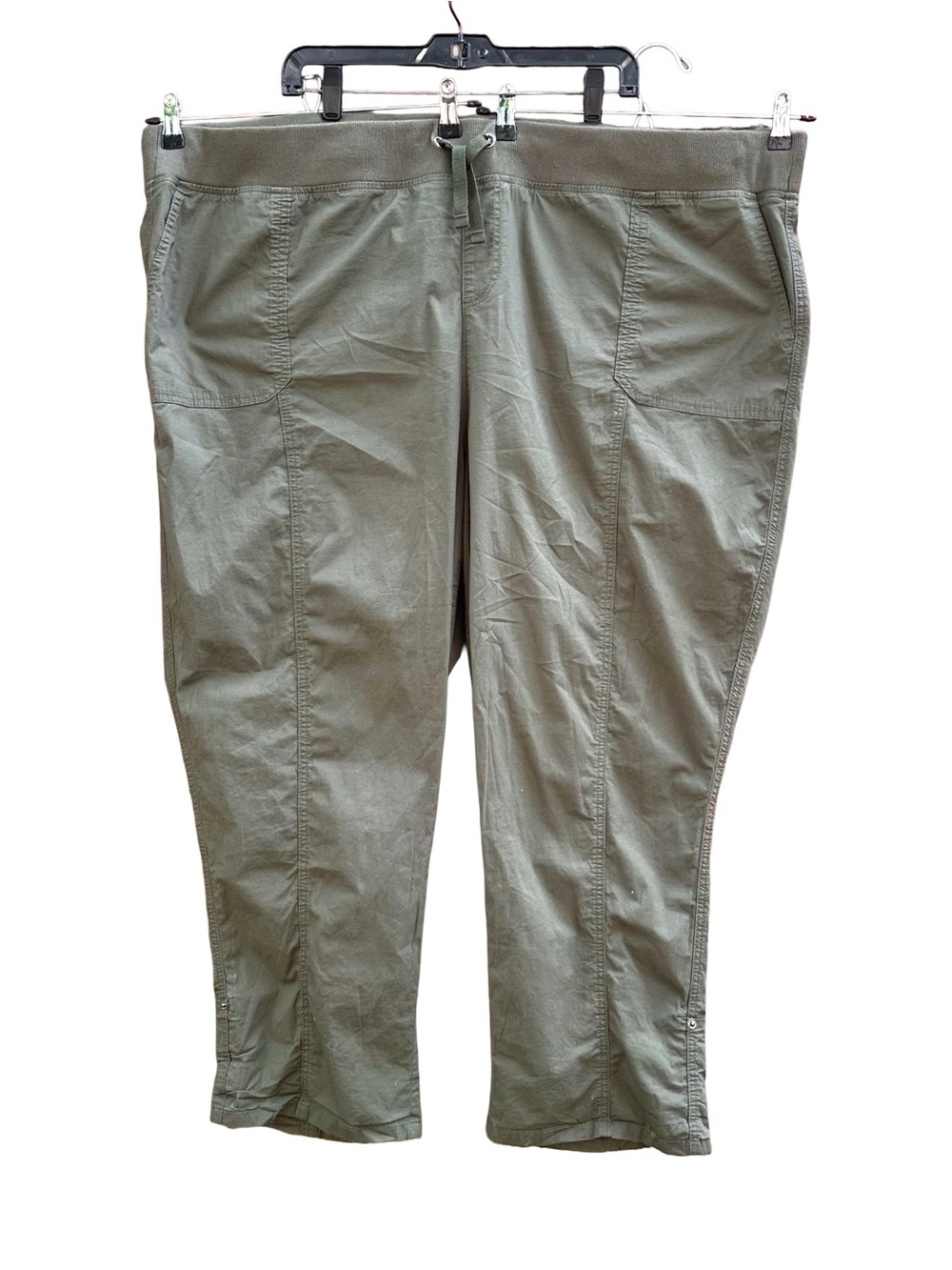 Torrid Pants Tab Leg Olive Green Jogger Waist Plus Size 5 5X 28